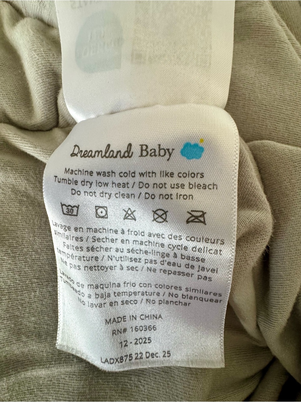 Dreamland Baby, 12-24 months, Moon Gray, Weighted, Sleep Sack - Picture 4 of 8